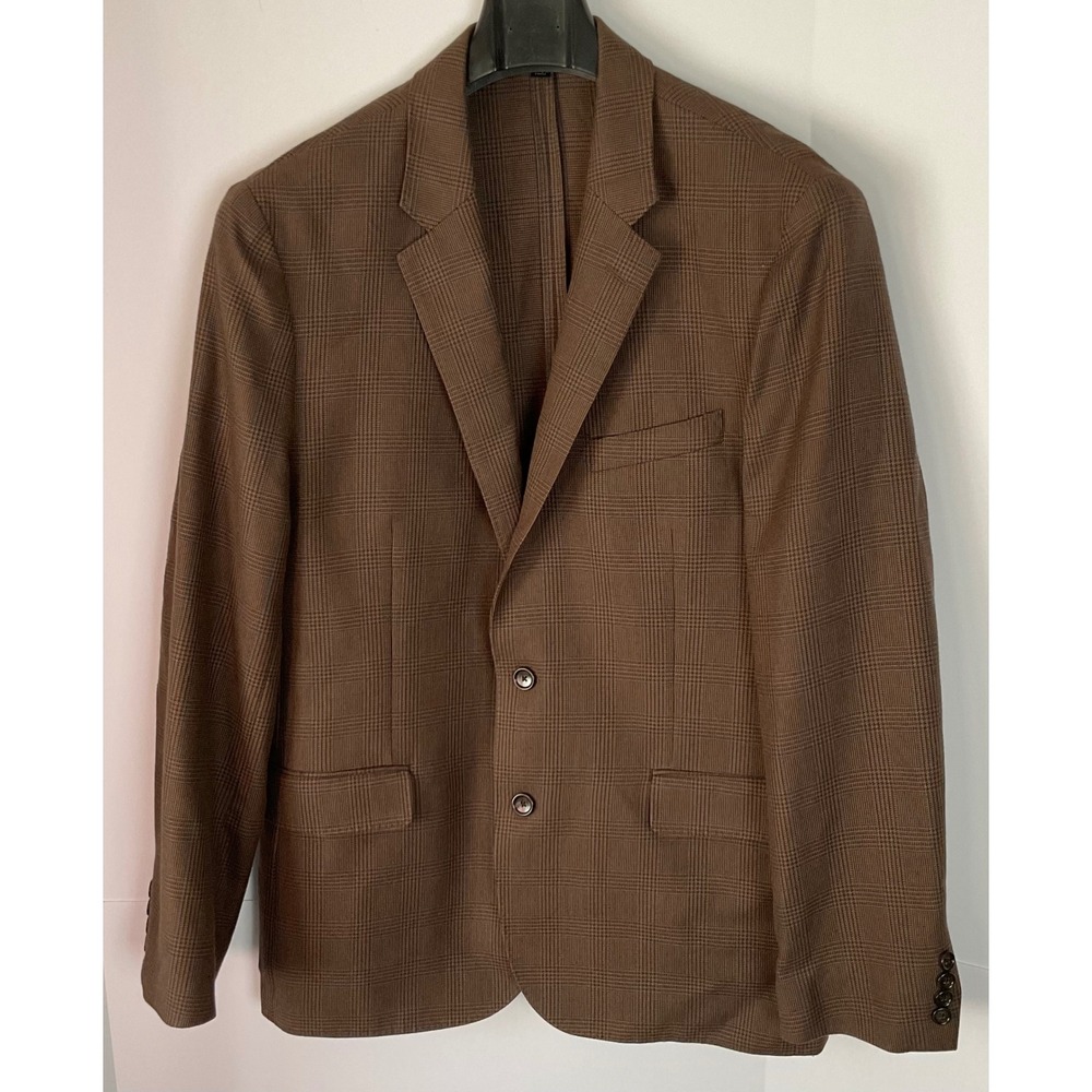 J.Crew Ludlow Slim 44R Blazer Brown Glen Plaid Moon British Wool Sport Coat